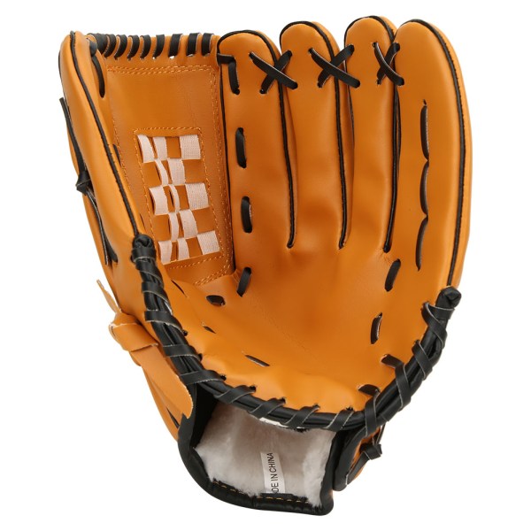 PVC Thicken Baseball Glove Träningstävlingshandskar för vuxna barn (brun 12,5 tum)