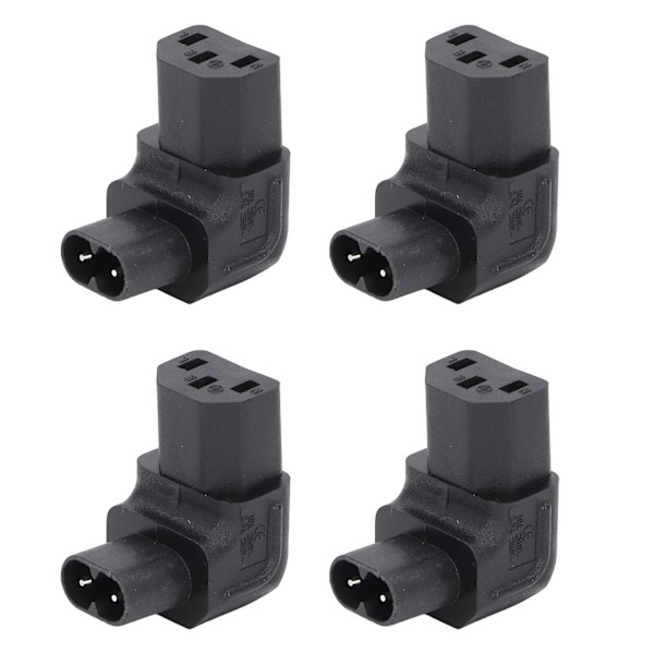 IEC320 C8 til C13 strømadapter han til hun 90 graders strømstikadapter til printer scanner 4 stk 250V