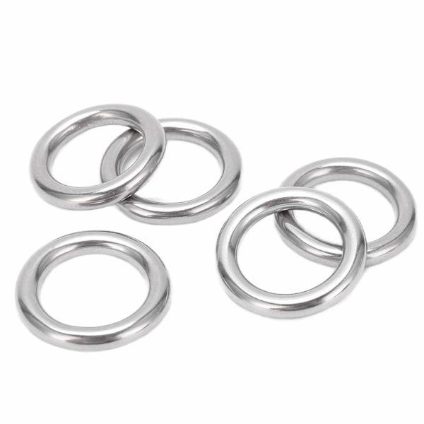 5 kpl Veneen Pyöreitä Renkaita Ruostumaton Teräs 304 Saumaton Hitsattu O-tyypin Ripustusrengas Riippumatolle Joogaan 6 X 25mm