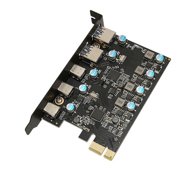 UP5300 5 portin USB 3.1 PCIe -laajennuskortti 5 Gbps nopean tiedonsiirron pöytätietokoneen laajennuskortti Windows 7 8 10 -käyttöjärjestelmälle OS X