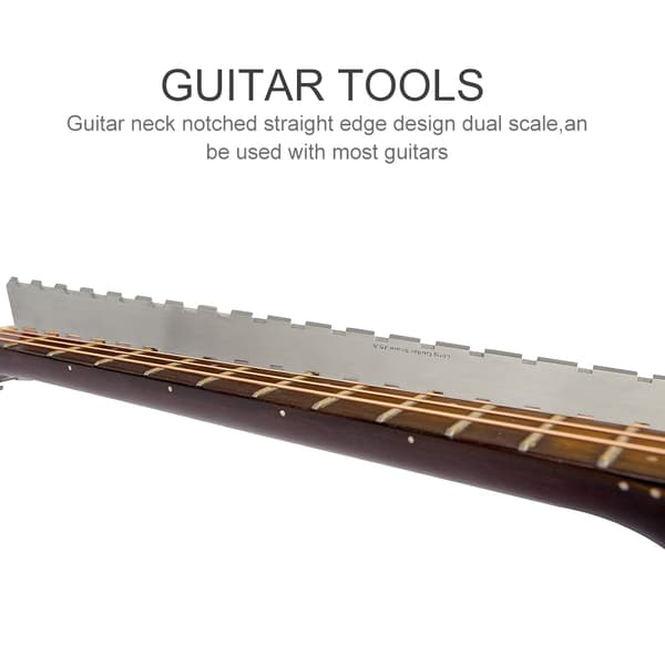 Elgitarrhals greppbräda skårad rak kant och bandvippnivåverktyg silver