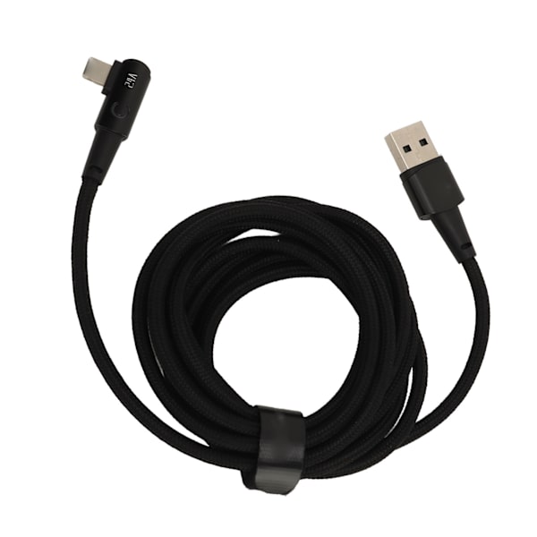 För Iphone Laddarsladd 90 grader 6,6 fot Lätt att plugga 2,4A snabbladdningskablar Sladd rätvinklig USB laddarkabel Svart