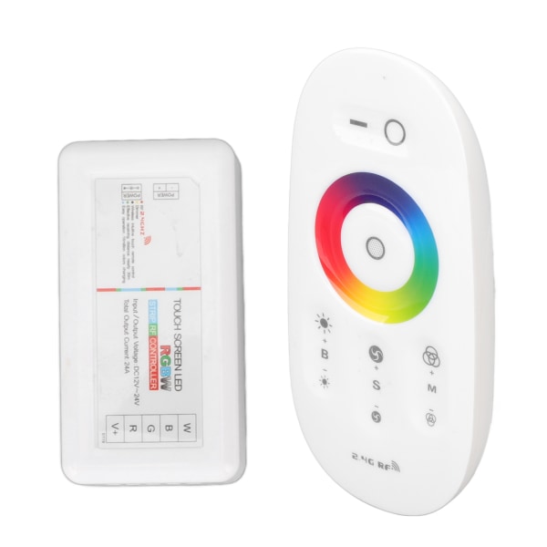 2,4G trådlös RF-touchdimmerbrytare 7-färgad RGBW-dimning LED RGB-listljusstyrenhet DC12 till 24V