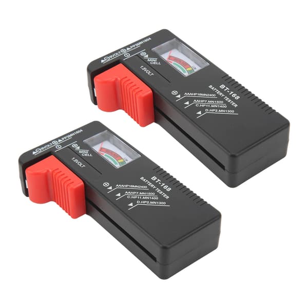 2 STK. Batteritester af pointertype, bærbar knapcelle-niveaukontrol til AA AAA 1,5V 9V