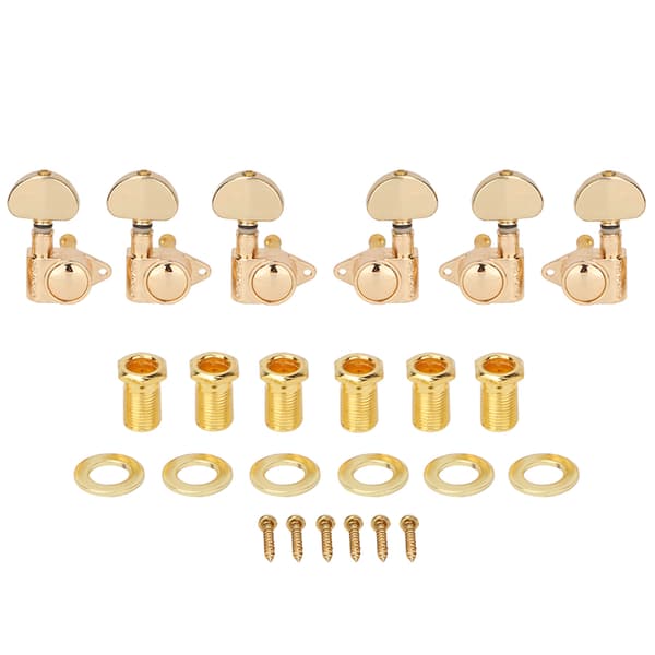 6 uppsättningar 3R3L guldpläterade gitarrstämskruvar, stämskruvar, maskinhuvuden, gitarrtillbehör