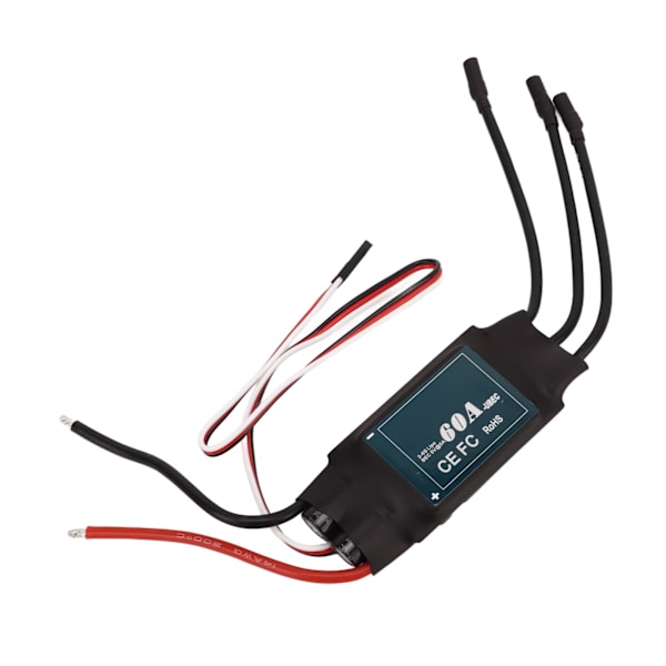 Børsteløs 60A ESC 2‑6S Elektrisk Motorhastighedsregulator til RC Bil Båd Undervands Propeller