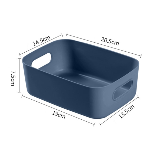 Skrivebords Oppbevaringskurv PP Kosmetikk Oppbevaringsboks Skrivebord Diverse Organizer med Håndtak for Husholdning Liten Blå