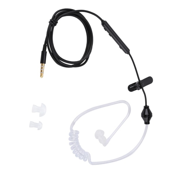 In ear Headsets Air Tube Security Ørestykke med Mic til IOS til Android Sort Kabel Hvid Tube