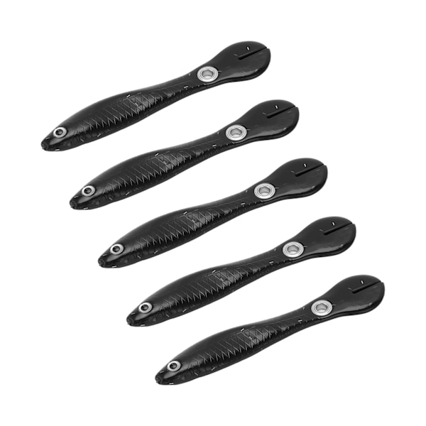 5kpl/ set 10cm 6g Pehmeä Viehe 3D-silmillä Enlarged Tail Coil Keinotekoinen Soft Loach -kalastusuheMusta