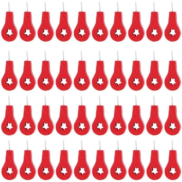 Dekorative røde trykknåler - sett med 40 stk, perfekt for korkbrett på kontoret eller skolen