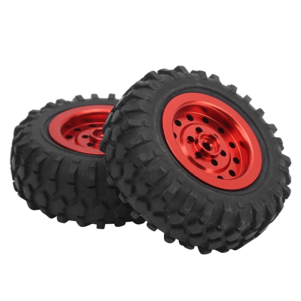 55 mm/2,2 tum RC lastbilsdäck med skruv Aluminiumlegering Gummi Antisladd för WPL D12 1/10(Röd R)