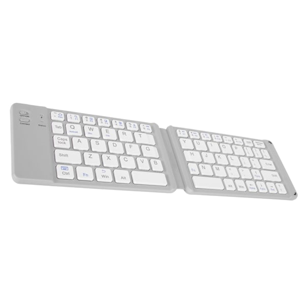 Vikbart Bluetooth-tangentbord Smalt fickformat Bärbart trådlöst tangentbord för Windows7 8 Tablet Notebook Mobiltelefon Grå Vit