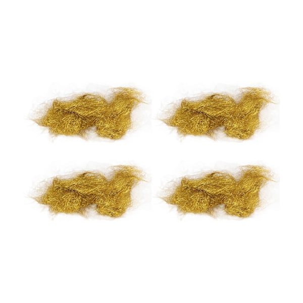 4-pack längst hår konstgjord päls fluffig syntetfiber hårkrokbindningsmaterial guld