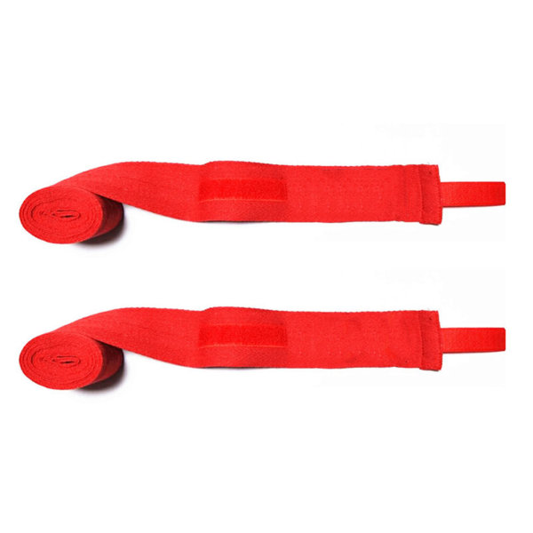 2 stk Boksehåndbandage Rød Bomuldsklud 2,5m Længde 5cm Bredde Håndindpakning til sport