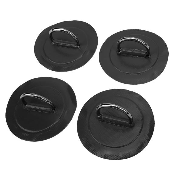 4 stk oppustelig båd DRing Pad Patch PVC Holdbar marine rustfrit stål fast spænde (sort)