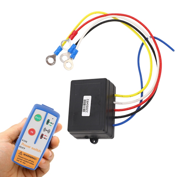 Elektrisk vinsj trådløs fjernkontrollsystembryter 120W 12‑24V erstatning for lastebil ATV SUV