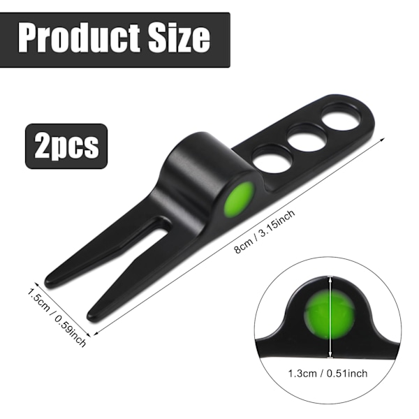 2 st Golf Divot Tools Bärbara lätta golfgafflar