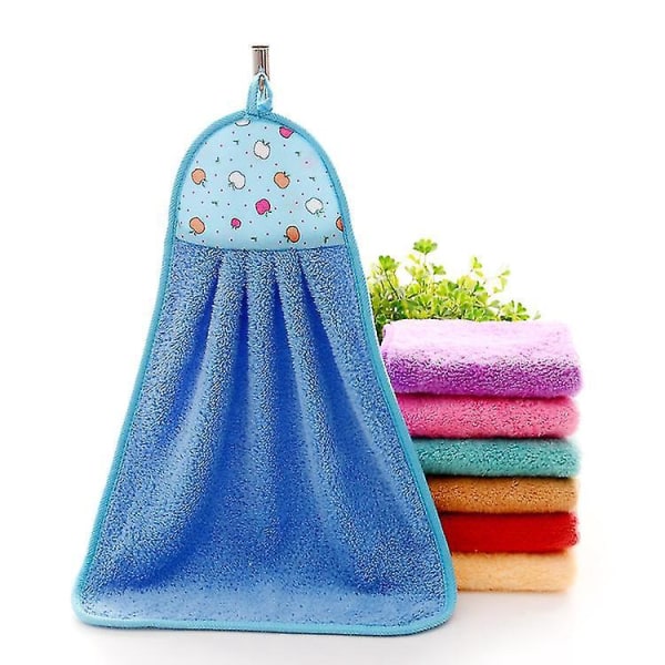 Sæt med 3 Blue Coral Velvet håndklæder