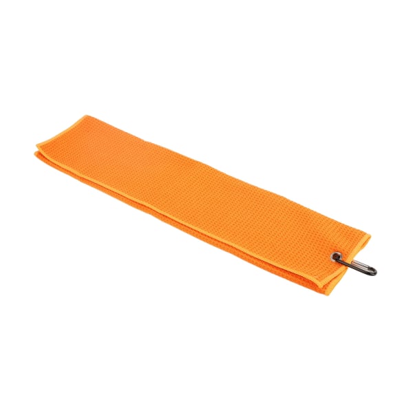 Mikrofiber golfhåndklæde vaffelmønster Fitness svedabsorberende håndklæder med karabinhageclips til træningssport Orange