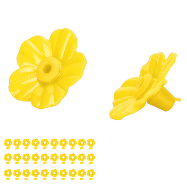 30 sæt kolibrifoderblomster Flerfarvede unikke udskiftelige kolibrifoderblomstertilbehør Gul