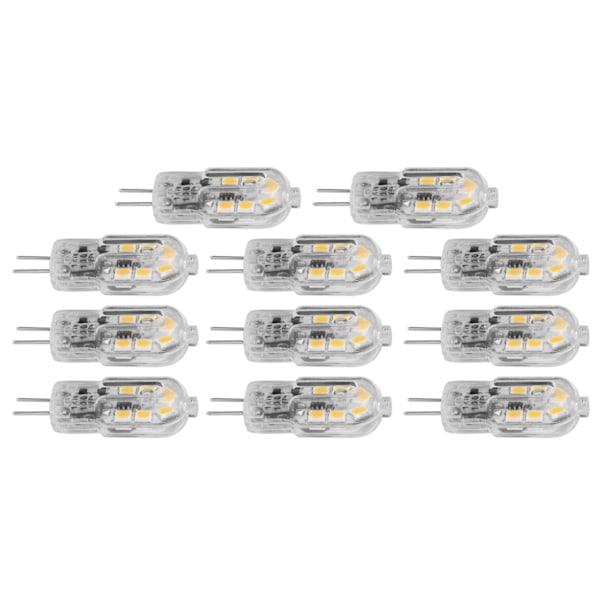10 st Bi Pin-lampor 12LED 1,2W G4 LED-lampa för taklampa vägglampa skrivbordslampor 12V
