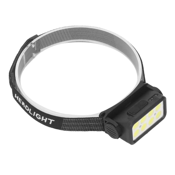 COB LED Hodelykt 5 Lysmoduser 120 Graders Justerbar IPX4 Vanntett Oppladbar Hodelykt med Sensor