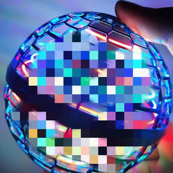 Flyvende bold legetøj farverigt lys USB opladning intelligent sensor plast roterende flyvende bold globe blå