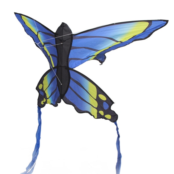 Sommerfugledrage 133x70 cm Blå Smuk Levende Let at flyve Enkeltlinjedrage til forårsudflugtspicnic