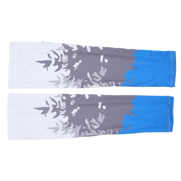 1 par Ice Silk Arm-ärmar UV-solskydd Tunna Andningsbara kylarmsärmar för Drive Summer Sports XL Blå