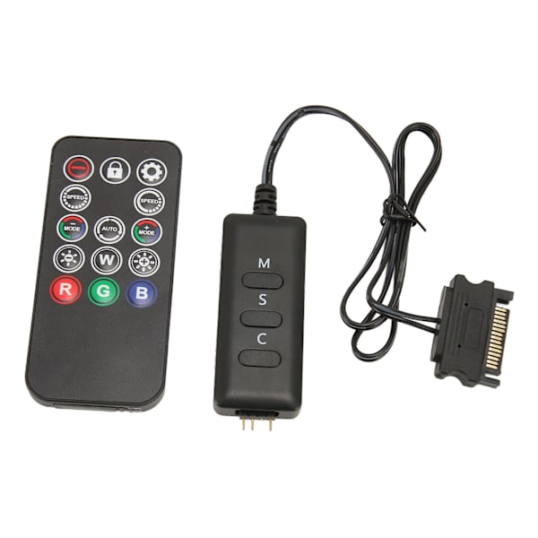 Langaton ARGB-ohjain 5V 3PIN SATA Power Säädettävä ARGB PC-tuulettimet Ohjain kaukosäädin