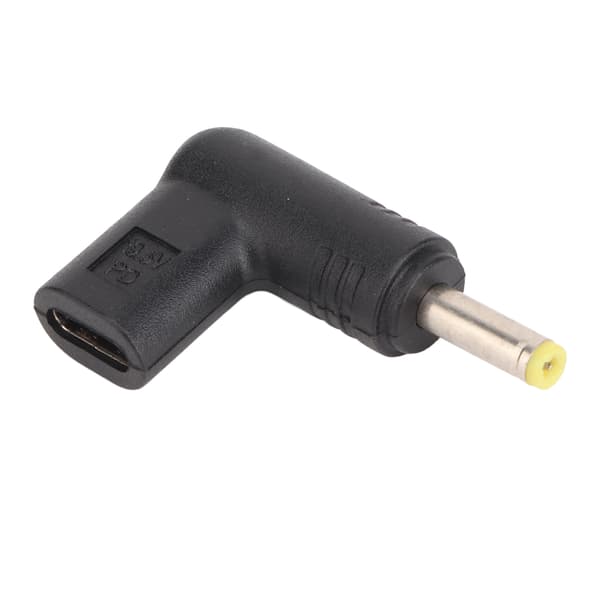 Typ C hona till DC 4.0x1.7mm-adapter Stöder 100W PD snabbladdning 90 graders vinklad USB C till DC-adapter