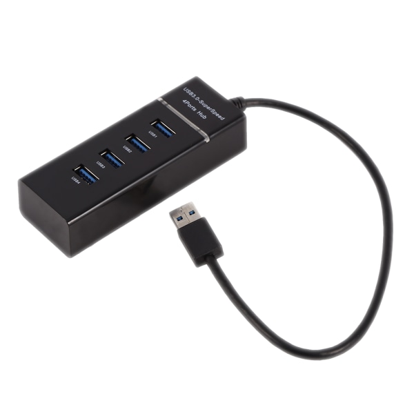 High Speed ​​4 Port USB 3.0 Hub Converter Adapter Kannettava laajennus Macbook-kortinlukijalle Musta