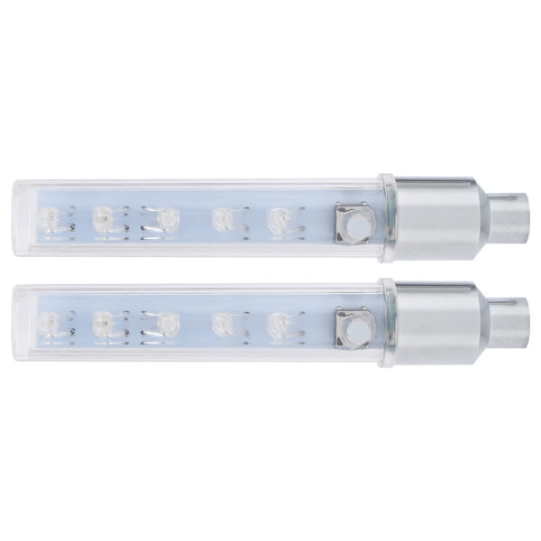 2 stk sykkeldekk ventilhette lys 5LED 7 moduser sykkelhjul lys for Schrader ventil