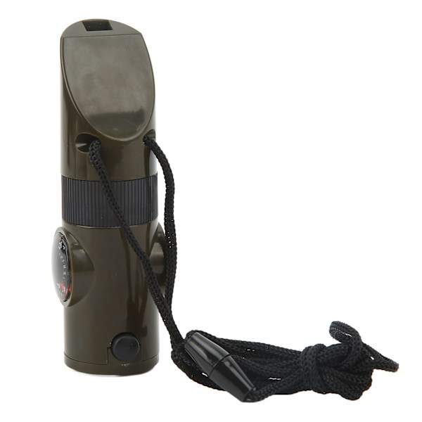 Överlevnadsvissla 7 i 1 med LED-lampa, Termometer, Kompass, Förstoringsglas, Nödvissla för Camping