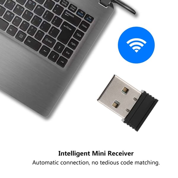 Bærbar 2.4GHz Trådløs Optisk Mus til PC Laptop Computer