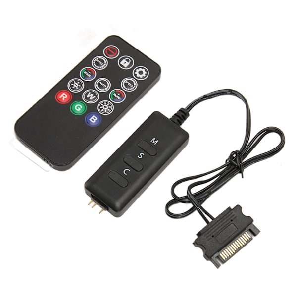 Langaton ARGB-ohjain 5V 3PIN SATA Power Säädettävä ARGB PC-tuulettimet Ohjain kaukosäädin