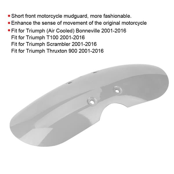 Triumph T100 2001 2016 Motorcykel Forreste Stænkskærm Dækbeskyttelse Sølv