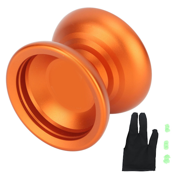 Barn Yo-Yo-leksak för barn, stark balans, stabil rotation, legering Yo-Yo-boll med handskar och snören, orange