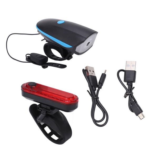 Set USB laddning IPX4 Vattentät Multi Modes Aluminiumlegering Cykelstrålkastare Baklykta för cykling och fiske