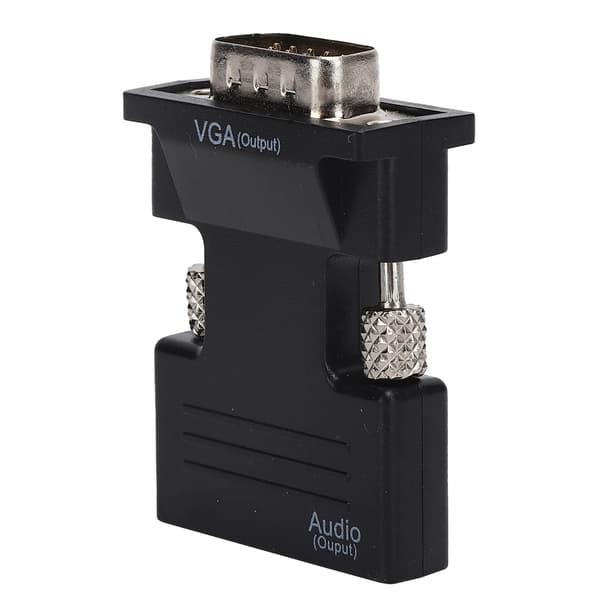 HDMI til VGA Konverter Hun til Han Adapter med Lydkabel Sort