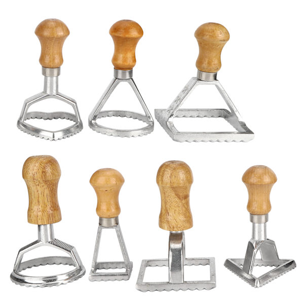 7PCS/Set Dumplingsformar DIY Kakor Kakor Bakverk Pasta Stämpel Press Skärare Maker Kökstillbehör