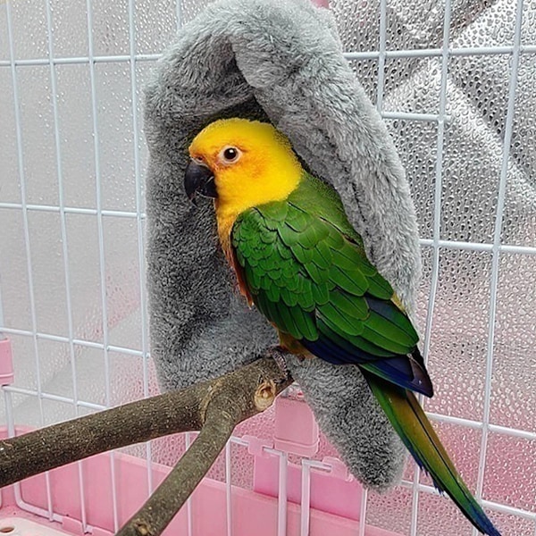 Fågelfilt för Bur Bomulls-Sammet Vindskydd Varm och Mysig Papegojfilt för Grå Papegoja Amazona Eclectus Kakadu Grå