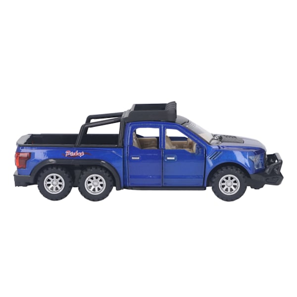 Vetoautolelu 1:28 mittakaavassa, seos ja muovi, vetävä mekanismi, pickup-autolelu lapsille yli 3-vuotiaille, juhliin, kotiin, sininen