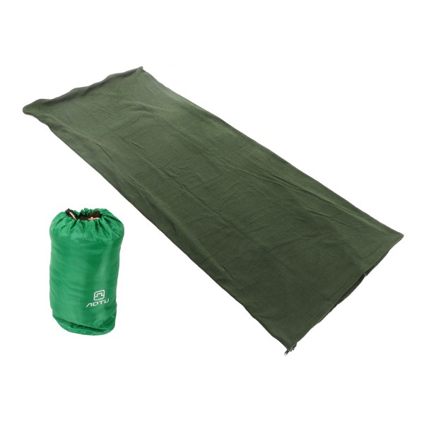 Fleece sovepose Bærbar rejse varm sovepose til voksne Udendørs Camping Vandring Klatring OD Grøn