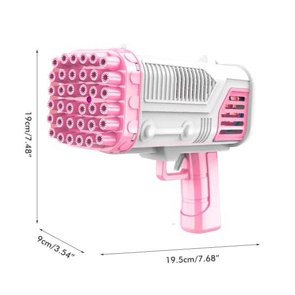 Bobleblæser 36 huller elektrisk bobleskydelegetøj med lys Bærbar blæser Automatisk boblemaskine Sommer udendørs legetøjsgave til børn
