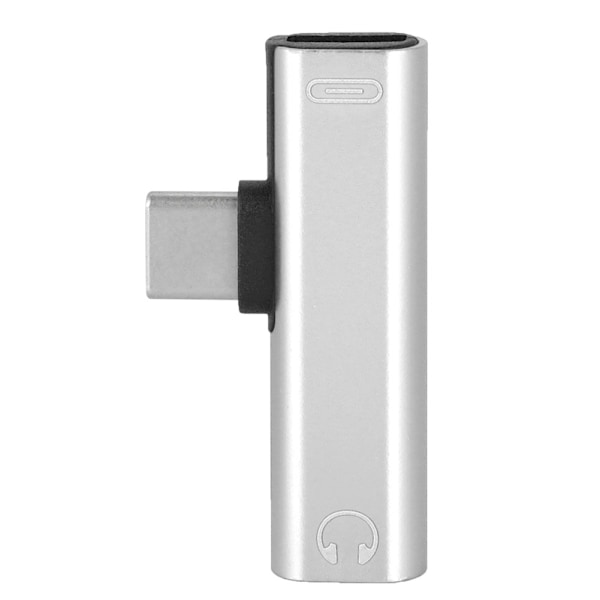 2 in 1 Type C - 3,5 mm Jack kuulokkeet USB latausmuunnin Multi hopea