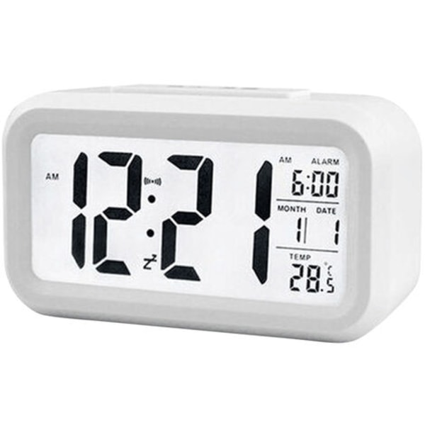 Intelligent och ljus smart klocka Digital elektronisk väckarklocka (levereras utan batteri) modell CHH1019, vit