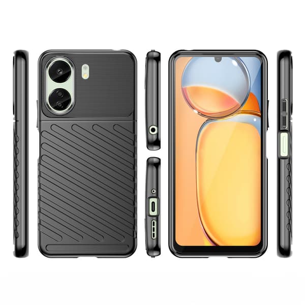 Suojakotelo Thunder Case Xiaomi Redmi 13c:lle - Musta 0.0