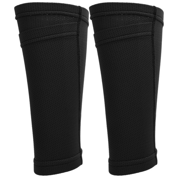 1 pari jalkapallon säärisuojan sukat kaksikerroksiset säärisuojat jalkapalloharjoitteluun BlackYouth / M