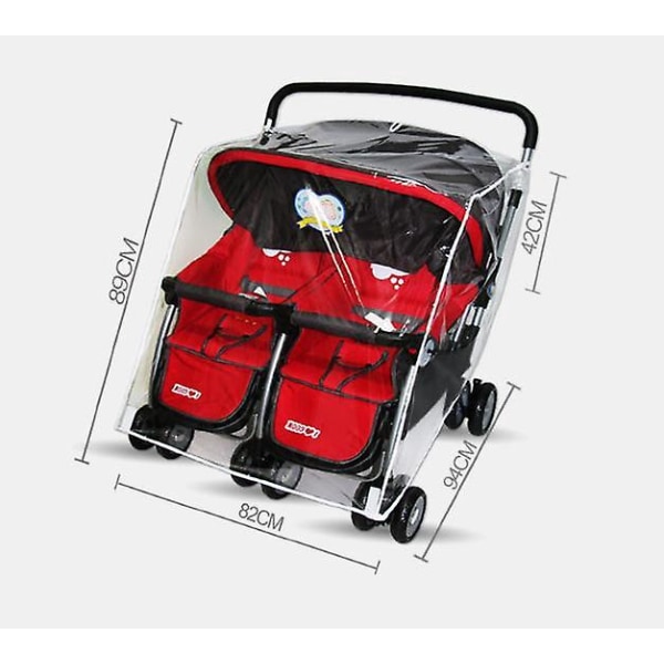Universal tvilling babyvogn regntrekk og myggnett kombinasjon